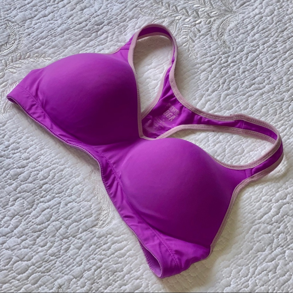 PINK YOGA push-up sport bra
